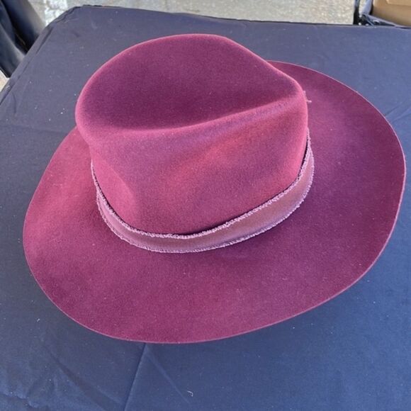 Free People Olive & Pique Kanan Felt Hat Burgundy One Size 23” main image 8